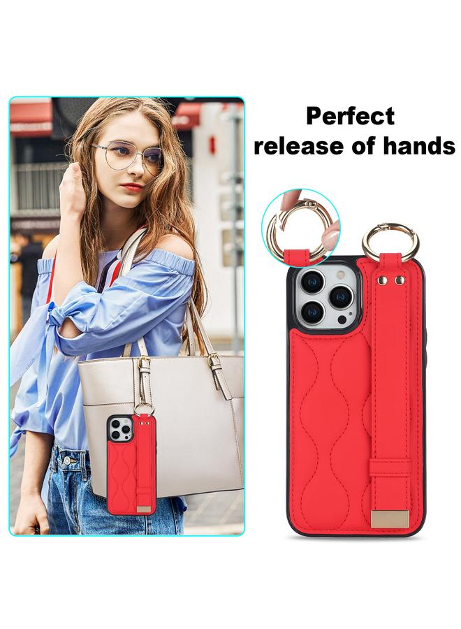 زبون جراب لهاتف iPhone 13 Pro Max غير قابل للانزلاق مع حلقة تغطية كاملة من مادة البولي يوريثان مع سوار معصم - Image 5