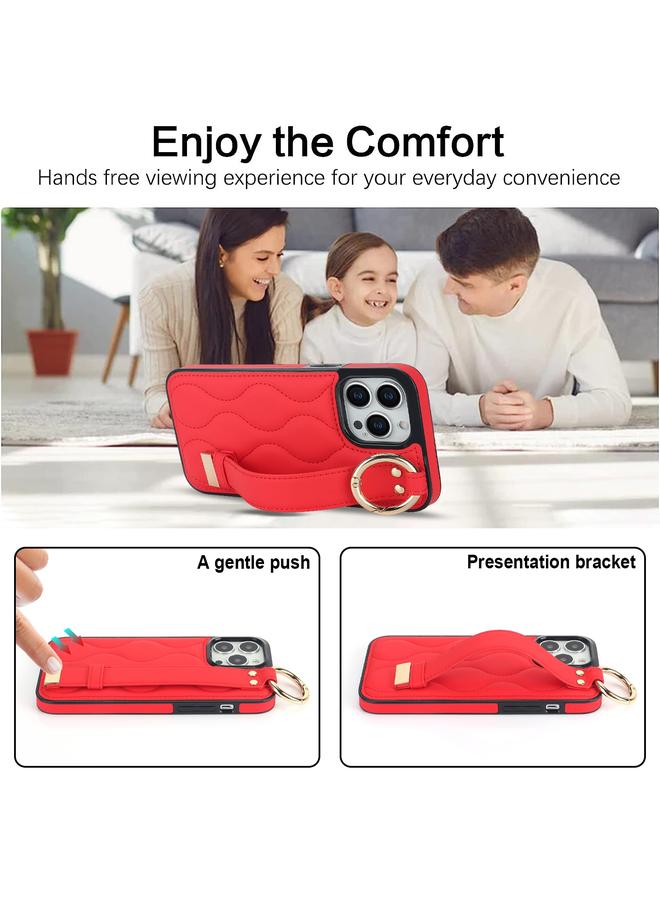 زبون جراب لهاتف iPhone 13 Pro Max غير قابل للانزلاق مع حلقة تغطية كاملة من مادة البولي يوريثان مع سوار معصم - Image 4