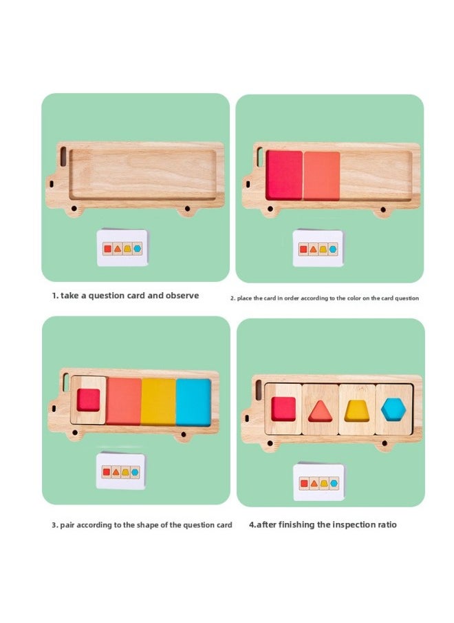 null - Children's Wooden Montessori Color Shape Matching Puzzle Cognitive Geometric Shape Teaching Aids Baby Early Education Educational Toys-Color:Geometric Shape Color Plate [whale Style] 044kg - Image 1
