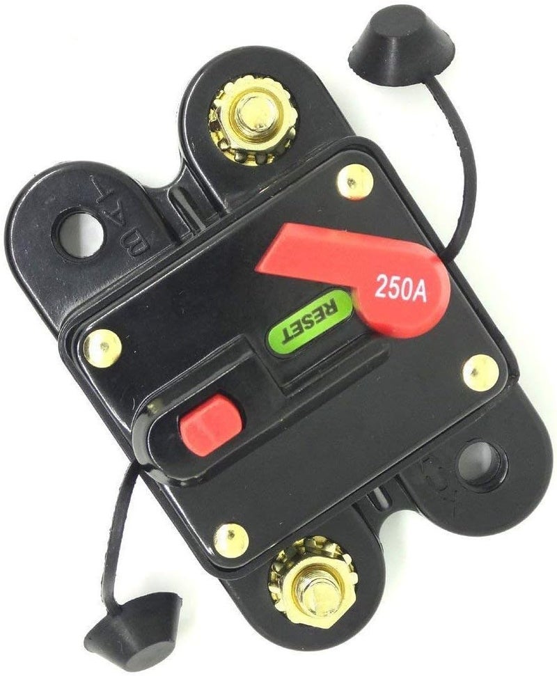 ANJOSHI Circuit Breaker 250amp with Manual Reset Home Solar System Fuse Holder for Car Audio and Amps Protection 12V-24V DC Reset Fuse Inverter Replace Fuses - Image 1
