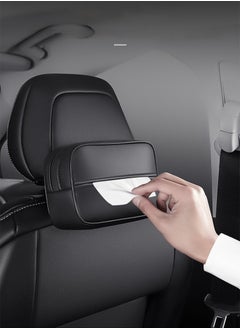 Generic Premium Leather Car Tissue Box Holder - Waterproof Zippered Organizer for Toyota/Hyundai/Kia (18x12x7cm) with Anti-Slip Base & Multi-Function Pockets  - Image 1