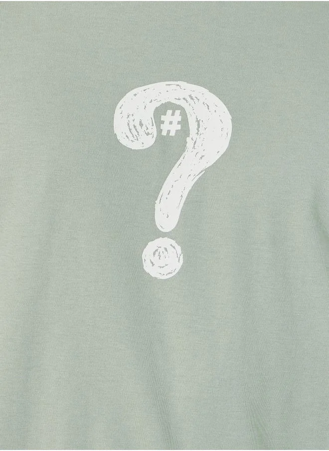 Styli Question Mark Graphic Print Oversized T-Shirt