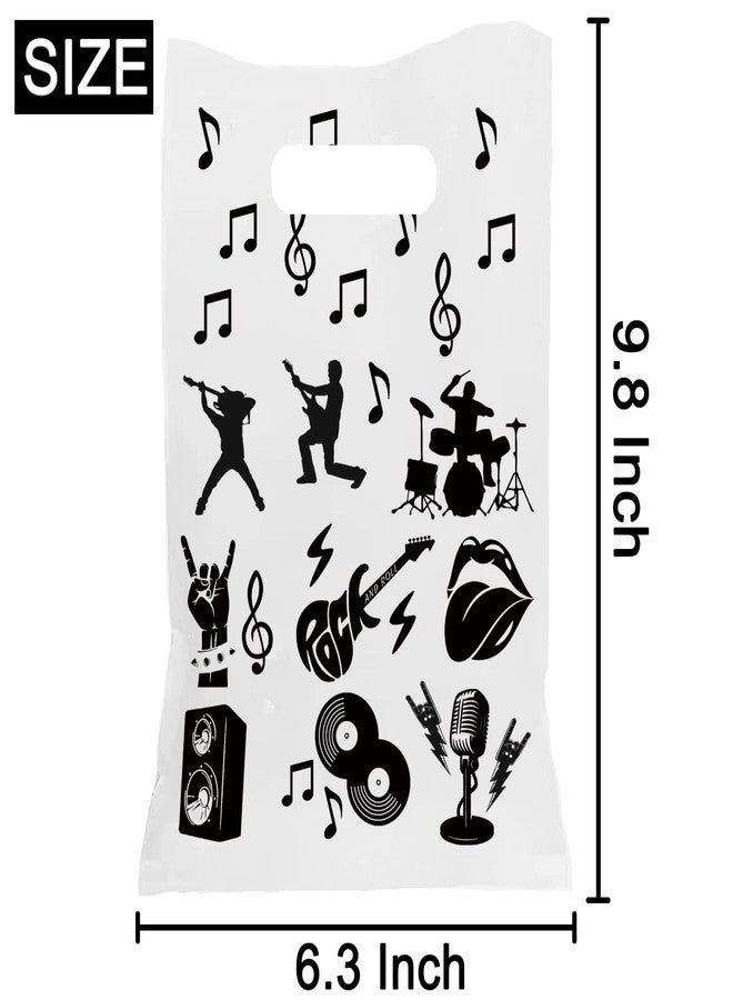 ATSMOICY 50PCS Rock and Roll Party Favors Goodie Bags, Rock Themed Plastic Favors Bags, Birthday Candy Bags Party Supplies Decorations - Image 3