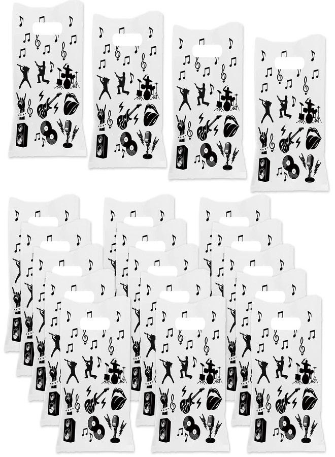 ATSMOICY 50PCS Rock and Roll Party Favors Goodie Bags, Rock Themed Plastic Favors Bags, Birthday Candy Bags Party Supplies Decorations - Image 2