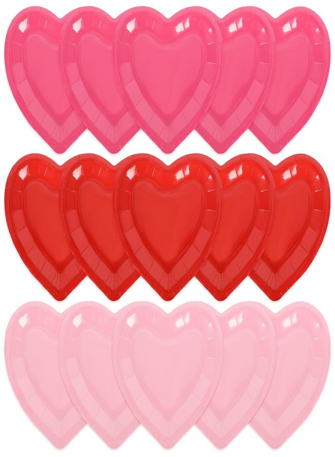 JarThenaAMCS جرثينا إيه إم سي إس 60 قطعة أطباق ورقية على شكل قلب ليوم عيد الحب أطباق disposable حمراء وردية أدوات مائدة زخرفية للاحتفال بالذكرى السنوية عيد الميلاد حفل الزفاف لوازم الحفلات - Image 1
