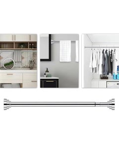VUCATIN Shower Curtain Rod 100-167cm Tension Curtain Rod Shower Rod Tension Rod Spring Telescopic Pole Adjustable Clothes Drying Pole Rust Proof Shower Rods for Bathroom Silver Curtain Rods No Drilling  - Image 1