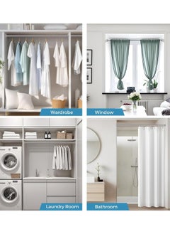 VUCATIN Shower Curtain Rod 100-167cm Tension Curtain Rod Shower Rod Tension Rod Spring Telescopic Pole Adjustable Clothes Drying Pole Rust Proof Shower Rods for Bathroom Silver Curtain Rods No Drilling  - Image 5