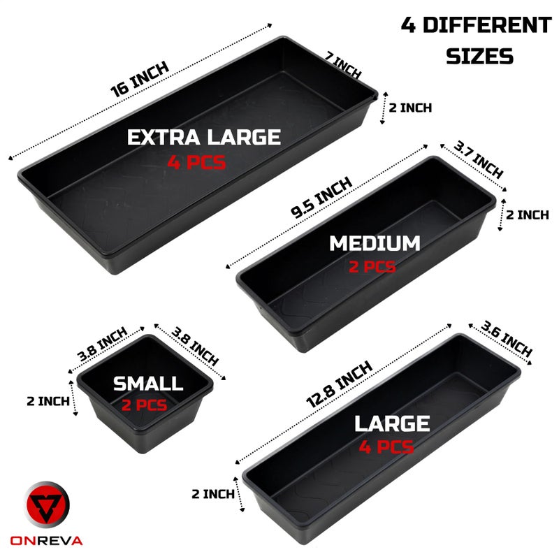 ONREVA Tool Box Organizer Tray Divider Set, Extra Large Toolbox Trays, Tool Box Organizers and Storage Kit, Rolling Tool Chest Drawer Bins, Hardware Screwdrivers Pliers Organization, 12pcs - Image 2