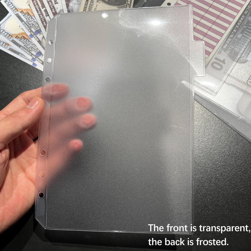 UMSICHT 12PCS A6 Binder Pockets with No Zippers, Zipless Budget Envelopes with Index Bits Design, A6 Binder Pouch for 6 Ring Binder, Money Folder Organizer,Clear PVC Savings Challenges Envelopes,12PCS - Image 4