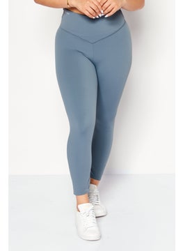 TRIUMPH Women Sportswear Fit 7/8 Length Solid Training Leggings, Grey  - Image 1