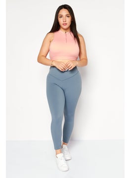 TRIUMPH Women Sportswear Fit 7/8 Length Solid Training Leggings, Grey  - Image 3
