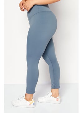 TRIUMPH Women Sportswear Fit 7/8 Length Solid Training Leggings, Grey  - Image 4