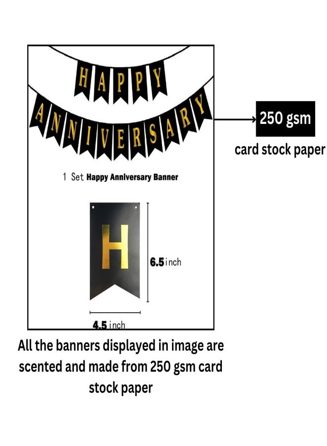 HK balloons 63 pcs Anniversary decoration items Happy Anniversary Banner balloon arch set with confetti balloon pump and square curtains For Golden Themed for Couple - Image 3