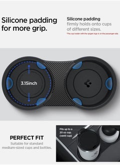 Spigen Center Console Cup Holder Insert (Carbon Edition) for Tesla Model 3 and Y with Strong Grip  - Image 3