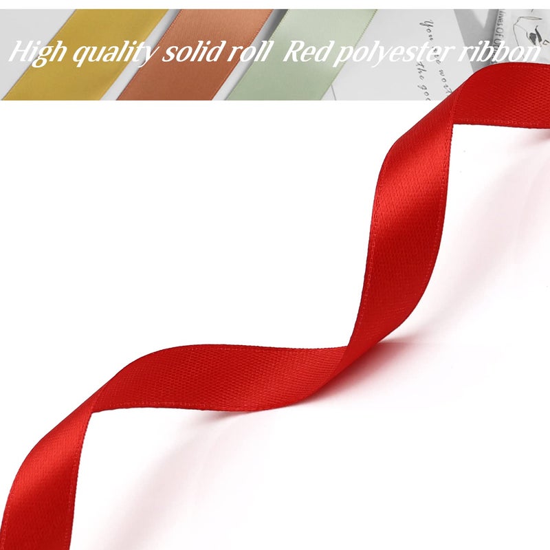 Nsilu 1/2 inch, Red Ribbon for Gift Wrapping 50 Yards Perfect Wedding Party Wreath Sewing DIY Hair Accessories Decoration Floral Hair Balloons Other Projects - Image 3