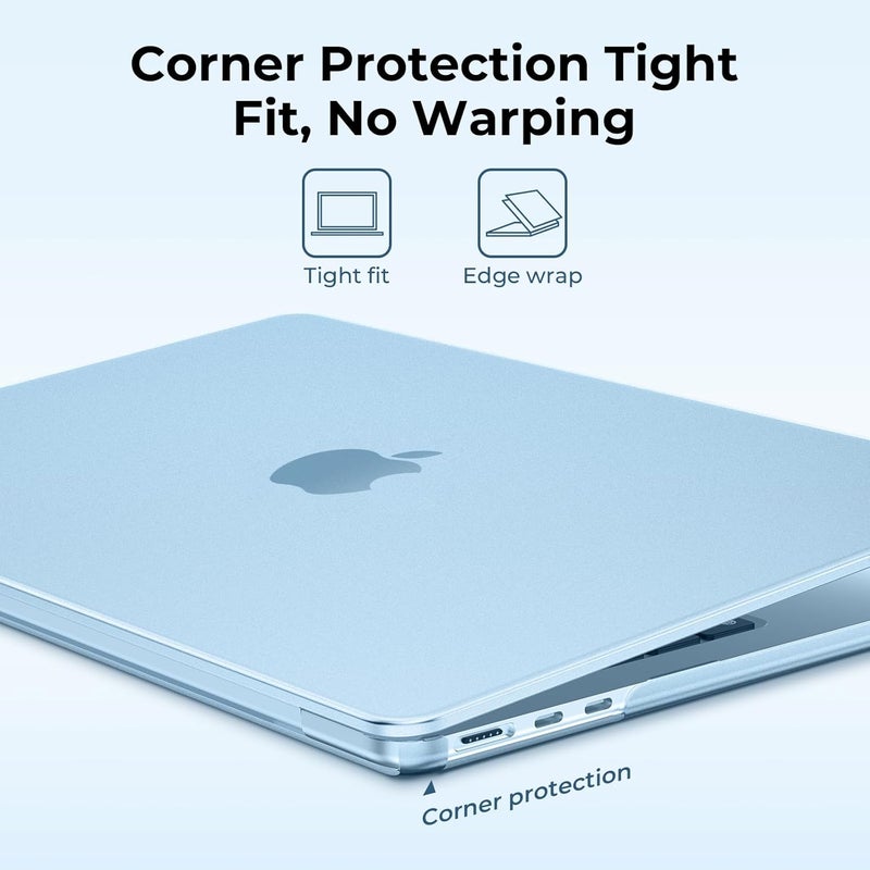 Case Compatible for MacBook Air 13.6 inch M5 M4 M3 M2 2026 2025-2022 Release,A3449 A3240 A3113 A2681 Matte Protective Hard Shell Cover,[Ultra-Thin Invisible] [Original Texture]-Sky Blue - Image 4