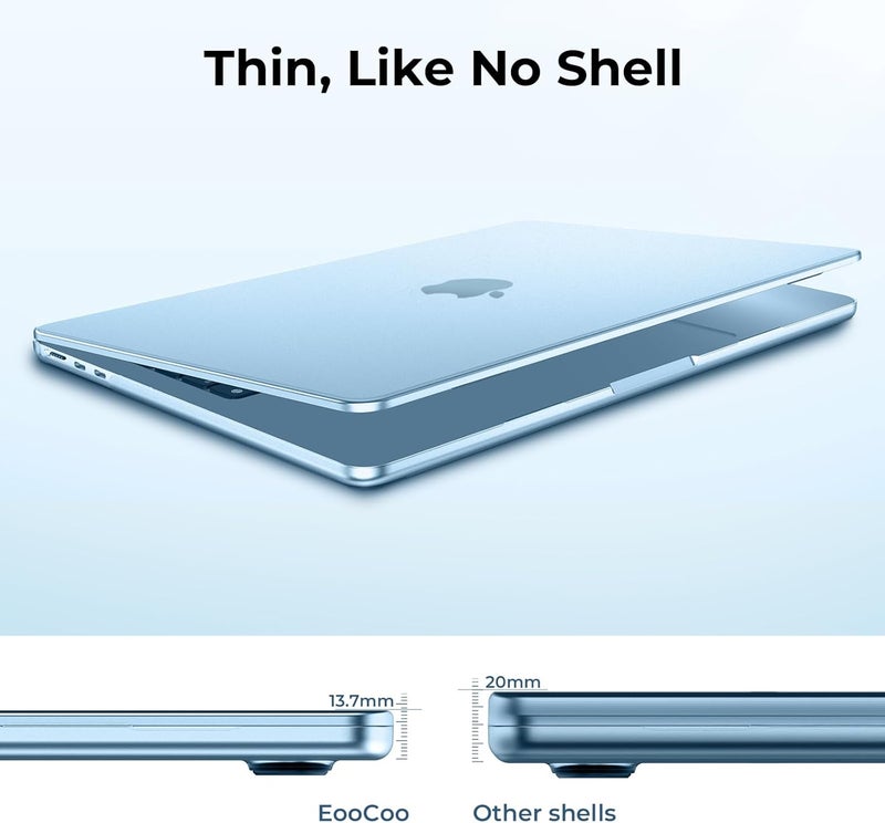 Case Compatible for MacBook Air 13.6 inch M5 M4 M3 M2 2026 2025-2022 Release,A3449 A3240 A3113 A2681 Matte Protective Hard Shell Cover,[Ultra-Thin Invisible] [Original Texture]-Sky Blue - Image 3