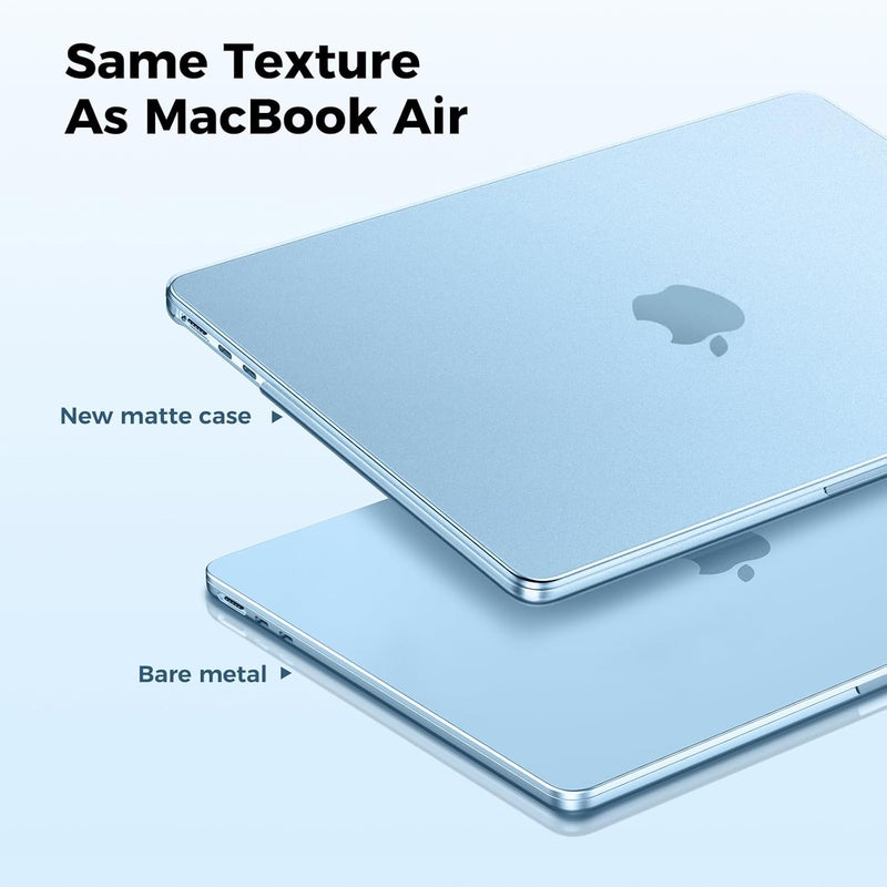 Case Compatible for MacBook Air 13.6 inch M5 M4 M3 M2 2026 2025-2022 Release,A3449 A3240 A3113 A2681 Matte Protective Hard Shell Cover,[Ultra-Thin Invisible] [Original Texture]-Sky Blue - Image 2
