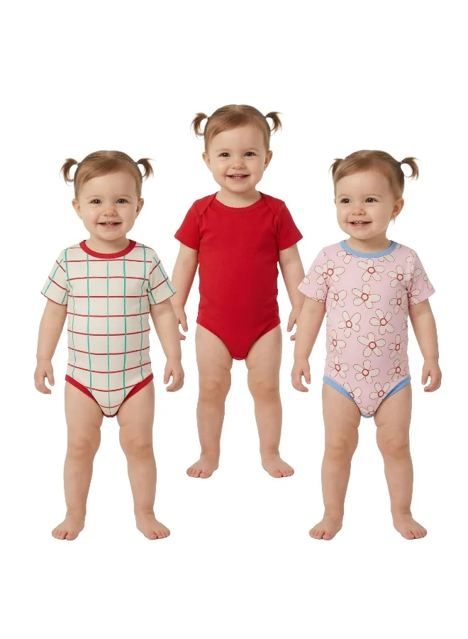 ايكو AIKO - Pack of 3 Multicolor Baby Body Suit