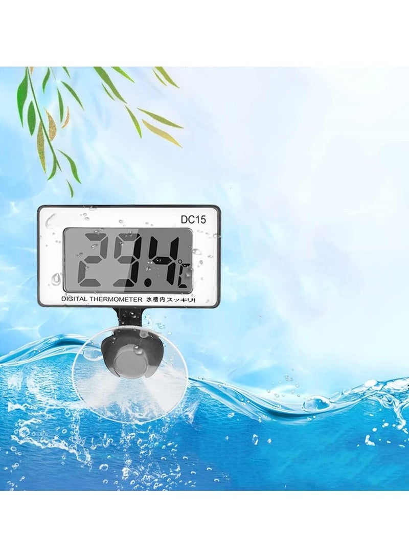 DC15 Mini Digital LCD Waterproof Thermometer Aquarium Fish Tank Temperature Meter Suction Cup for Kitchen Bedroom Living Room Baby Room Bathroom Planting Shed - Image 3