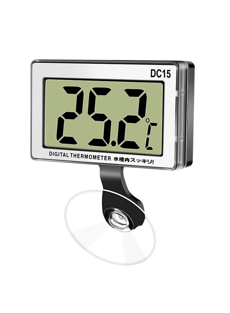 DC15 Mini Digital LCD Waterproof Thermometer Aquarium Fish Tank Temperature Meter Suction Cup for Kitchen Bedroom Living Room Baby Room Bathroom Planting Shed - Image 2