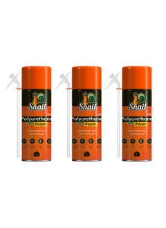 LAWAZIM Snail Polyurethane Foam -3 Piece 300ml- High-Density Sealant Spray with Extended Reach Tip for Weatherproof Insulation Heat Preservation and Gap-Filling in Construction Home Repairs and DIY Projects  - Image 1