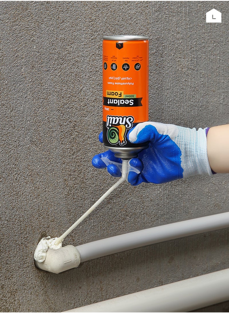 LAWAZIM - Snail Polyurethane Foam -3 Piece 300ml- High-Density Sealant Spray with Extended Reach Tip for Weatherproof Insulation Heat Preservation and Gap-Filling in Construction Home Repairs and DIY Projects - Image 1
