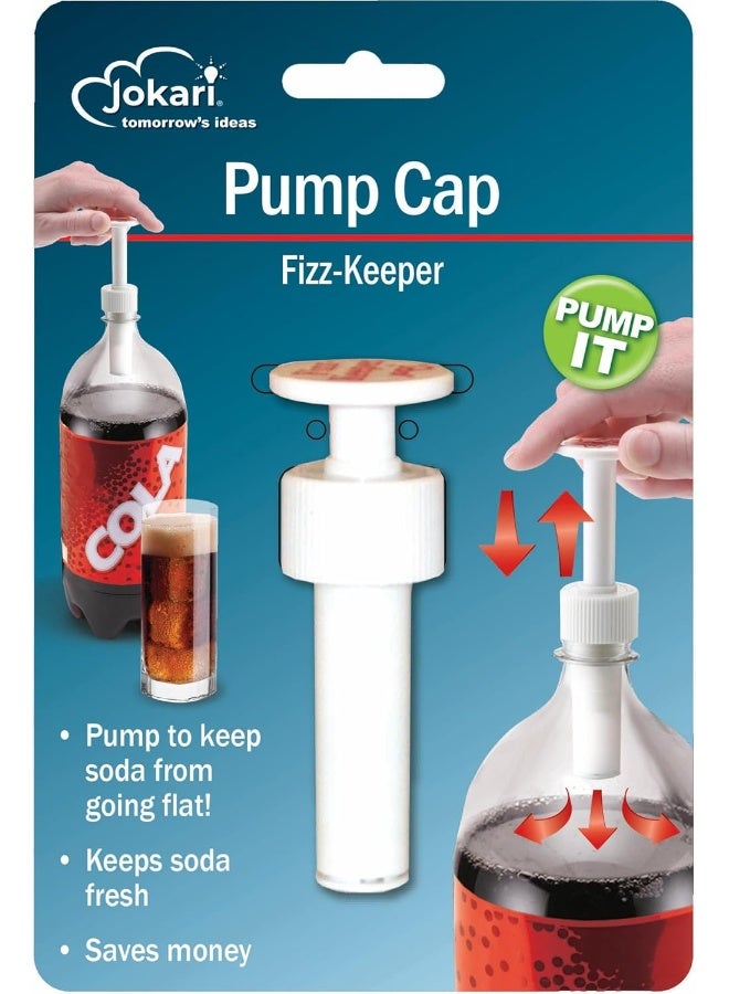 Jokari Jokari 05002 – Fizz Keeper Pump Cap for 2 Litre Bottles – White 3.6cm x 8cm - Keeps The Fizz in - 2 Pack - Image 2