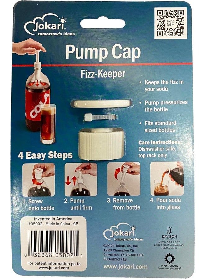 Jokari Jokari 05002 – Fizz Keeper Pump Cap for 2 Litre Bottles – White 3.6cm x 8cm - Keeps The Fizz in - 2 Pack - Image 3