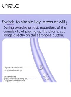 Unique New neck-mounted Bluetooth ultra-long battery life earphones hanging neck sports wireless Bluetooth earphones (Blue)  - Image 3