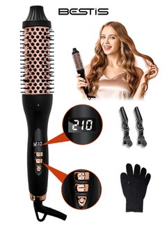 BESTIS Thermal Brush 1.5 in Curling Brush, Hot Brush Ionic Heated Curling Iron, Dual Voltage Travel Straight Wand Brush, LCD Display 120°C to 210°C  - Image 1