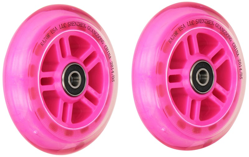 Razor PK A Scooter Series Wheels with Bearings (Set of 2) - Pink - Image 5