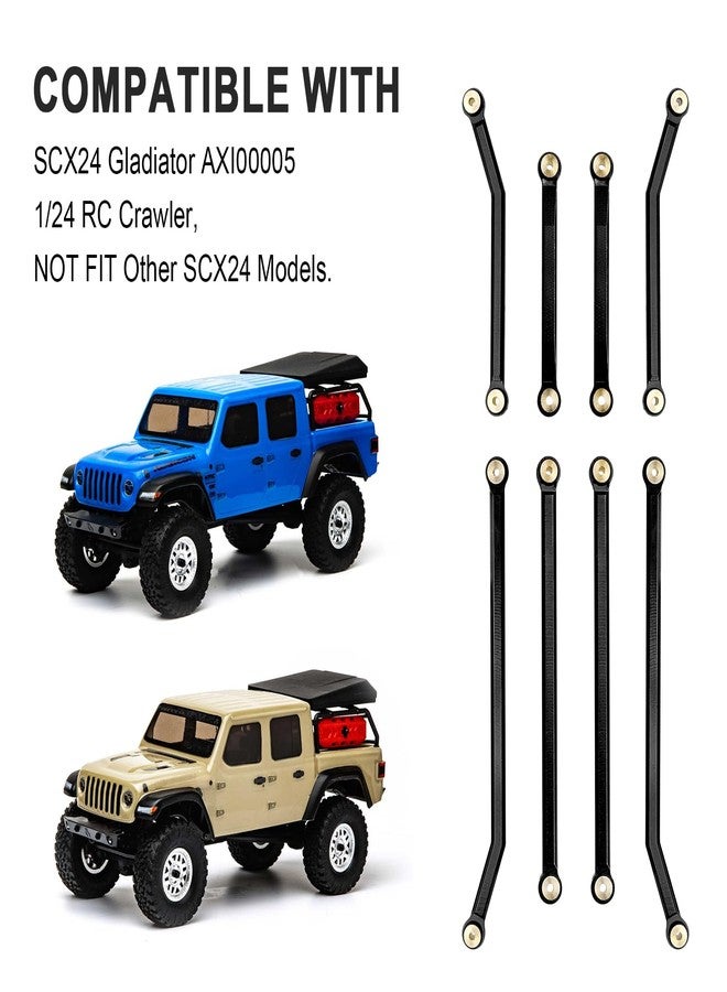 Hobbypark Aluminum High Clearance Links Set Upgrades for Axial SCX24 Gladiator AXI00005 Upgrades 1/24 RC Crawler Car (Black) - Image 3