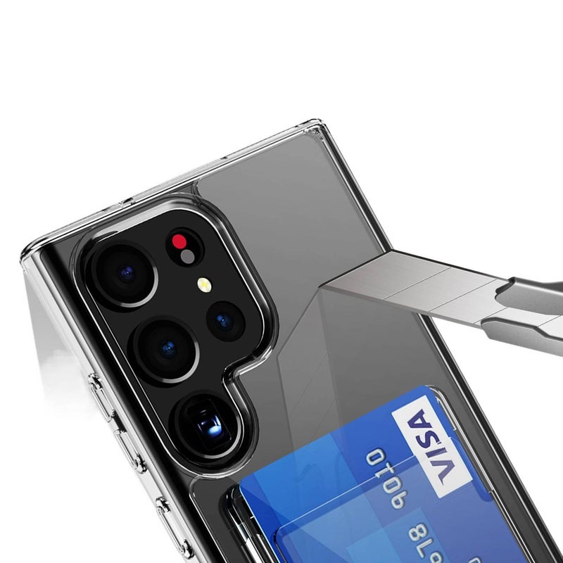غطاء واقي | حامل بطاقات | حماية من السقوط | شفاف | مقاوم للصدمات لـ Samsung S26 Ultra / Samsung S26 | PC - Image 2