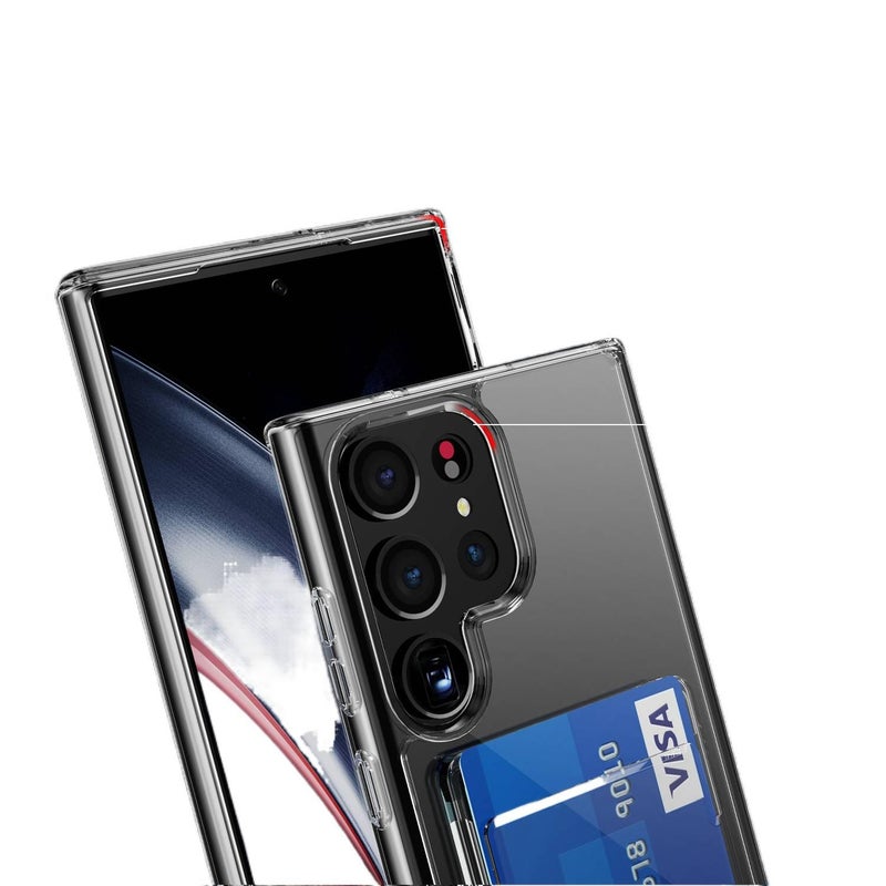 غطاء واقي | حامل بطاقات | حماية من السقوط | شفاف | مقاوم للصدمات لـ Samsung S26 Ultra / Samsung S26 | PC - Image 3