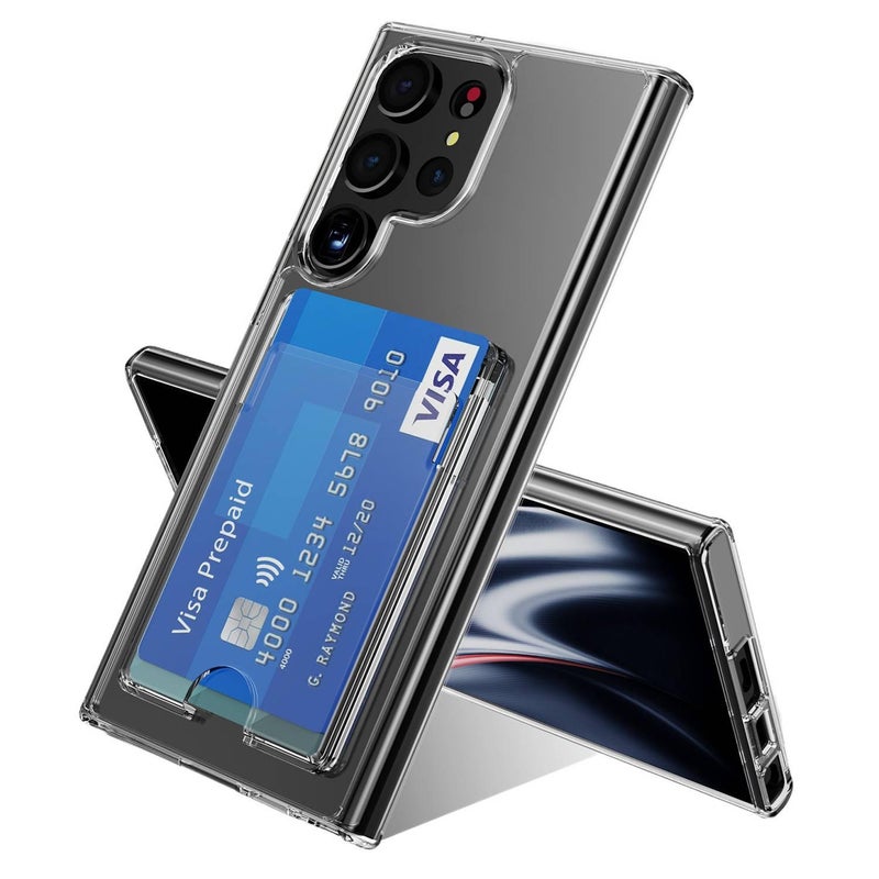 غطاء واقي | حامل بطاقات | حماية من السقوط | شفاف | مقاوم للصدمات لـ Samsung S26 Ultra / Samsung S26 | PC - Image 1