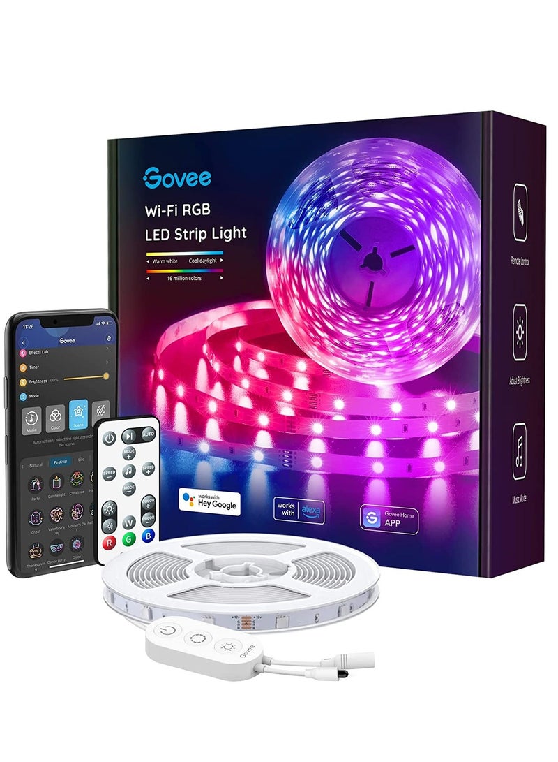 LED Strip Lights, (5 m) Smart WiFi + Bluetooth LED Light Strip (110/220V) with APP and Remote Control, Upgraded Music Sync Color Changing RGB Strip Lights for Room, Kitchen, TV, Party - Image 1