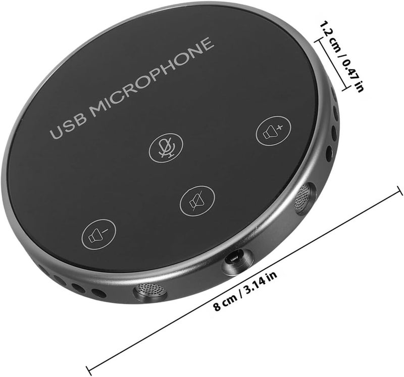 USB Omnidirectional Microphone 360° Pickup Portable Conference Call Mic for Computer Live Streaming and Video Meetings Black - Image 2