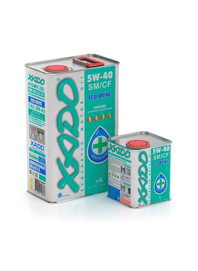 زادو - زيت محرك XADO الذري 5W-40 اصطناعي بالكامل - علبة سعة 4 لتر مع بلسم معدني من السيراميك Revitalizant® - Image 1