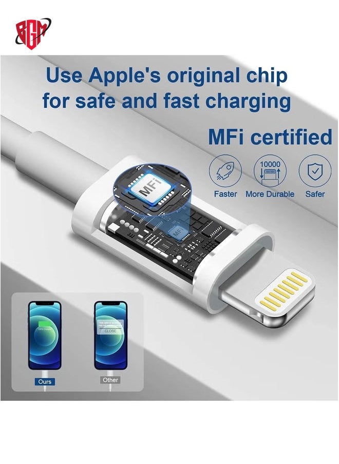 BGM - iPhone Fast Charger Lightning Cable [Apple MFi Certified] 2-Pack USB-C to Lightning Cable (6.6Ft) Fast Charging Compatible with iPhone14/14 Plus/14 Pro/14 Pro Max/13/13pro/12/12 Pro/12 Pro Max/11/iPad - Image 1