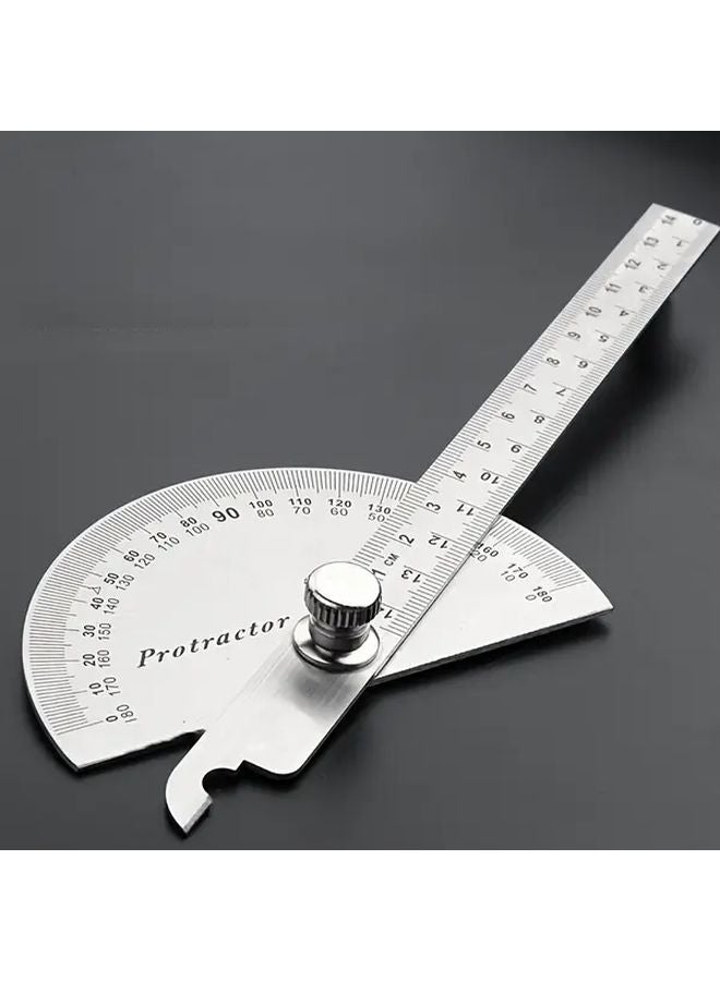 5.51 Inch 304 Stainless Steel Protractor 180 Degree Rotating Angle Measuring Ruler - Image 2