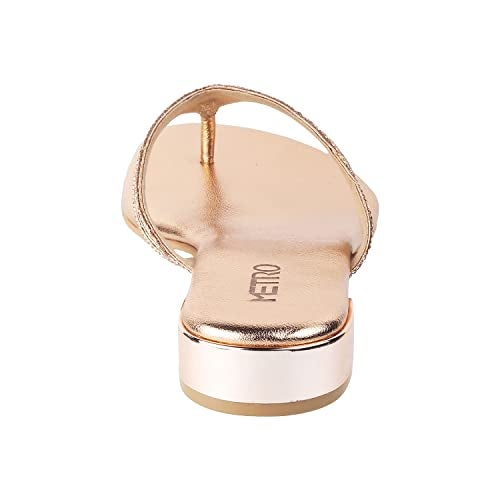 Metro Women Rose Gold Synthetic Leather Ehnic Slip-on Sandal UK/6 EU/39 (35-4988) - Image 4