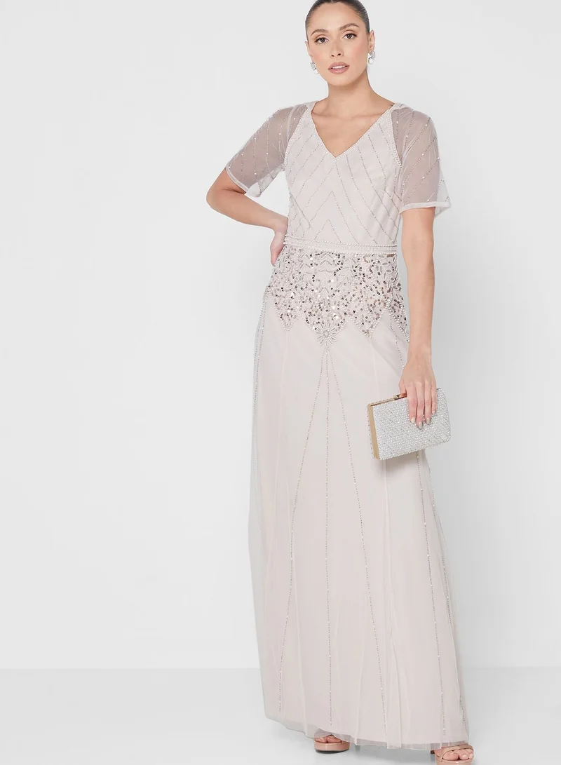 boohoo Embroidered Tulle Detail Dress for Women | Best Price Oman