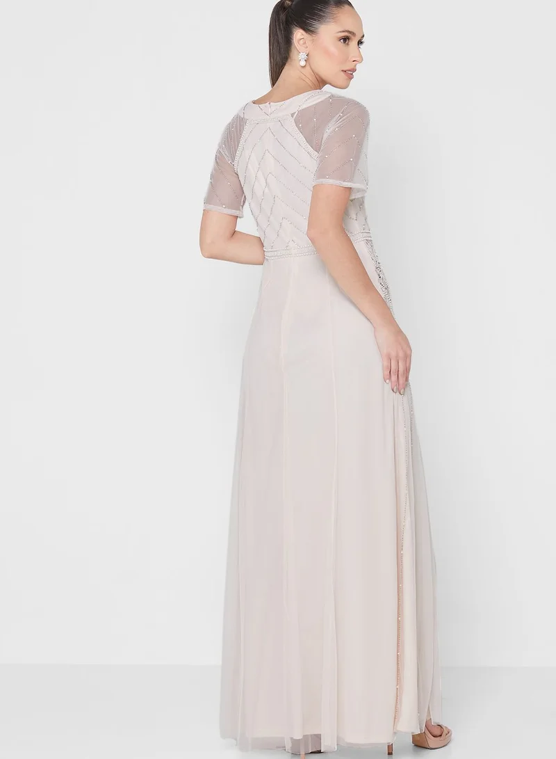 boohoo Embroidered Tulle Detail Dress for Women