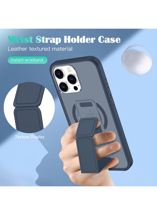 S-TOP Case For iPhone 16 Plus Matte Skin Feel Wristband Holder MagSafe Phone Case - Image 4