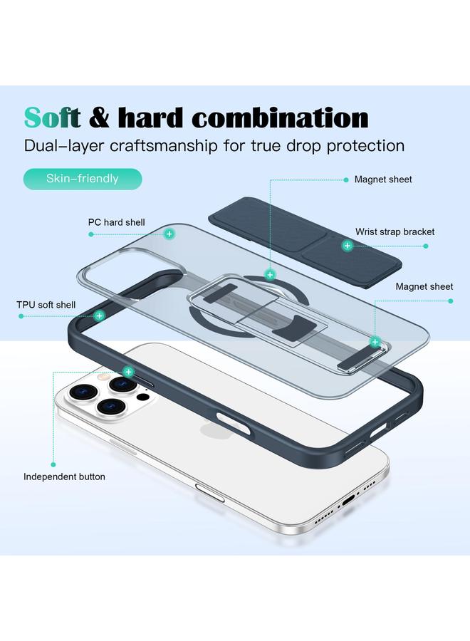 S-TOP Case For iPhone 16 Plus Matte Skin Feel Wristband Holder MagSafe Phone Case - Image 5