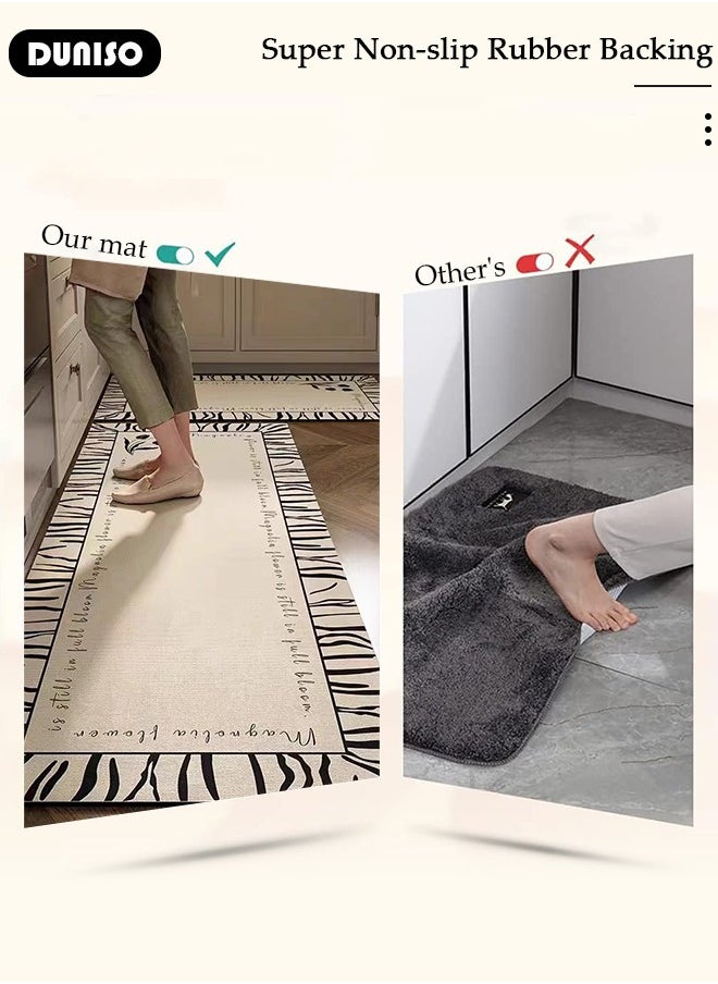 DUNISO 2 PCS  Kitchen Mats and Rugs Set , Non Slip Heavy Duty Standing Mat, Quick Dry Diatom Mud Floor Mat,  Extra Soft and Absorbent Floor Mats for  Kitchen, Bath, Office, Laundry(40*60cm+40*120cm)  - Image 3