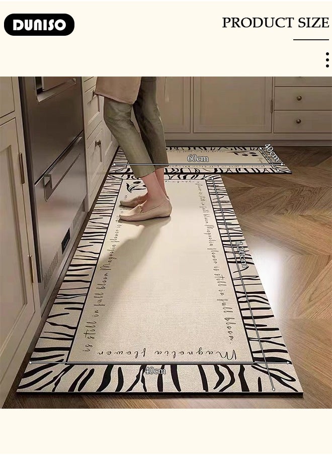 DUNISO 2 PCS  Kitchen Mats and Rugs Set , Non Slip Heavy Duty Standing Mat, Quick Dry Diatom Mud Floor Mat,  Extra Soft and Absorbent Floor Mats for  Kitchen, Bath, Office, Laundry(40*60cm+40*120cm)  - Image 4