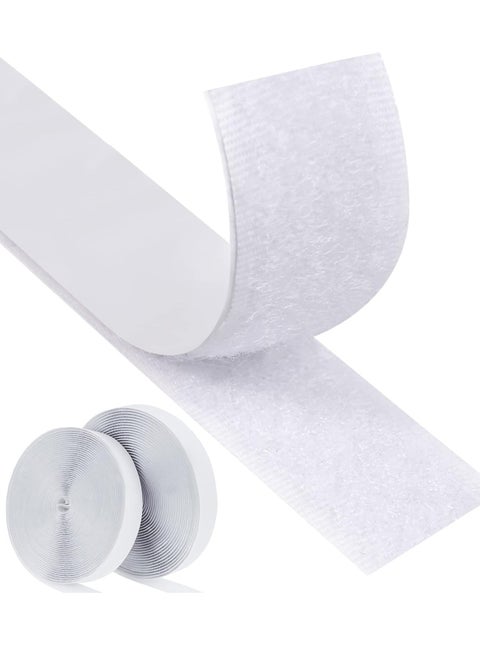 Hook and Loop Tape, Velcro Tape Adhesive Hook and Loop Strip Tape Self Adhesive Sticky Back Fastening Tape Heavy Duty Reusable Double Sided Sticky Back Fastening Tape, 8M * 2CM