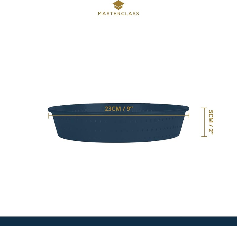 Master Class MasterClass KCMCCB15 Crusty Bake 23 cm Deep Perforated Pie Dish with PFOA Non Stick, Robust 1 mm Carbon Steel, 9 Inch Round Tin, Grey - Image 2